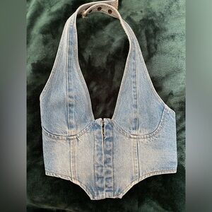 Denim Halter Vest